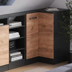 Dachschrägenschrank Eckschrank Rion Goldkraft Eiche/Anthrazit 75.6 x 81.6 cm mit 1 Tür Vicco