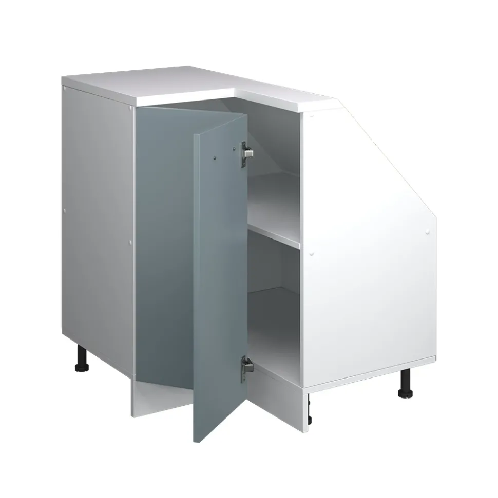 Dachschrägenschrank Eckschrank Rion Blau-Grau/Weiß 75.6 x 81.6 cm mit 1 Tür Vicco