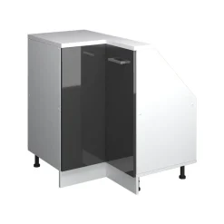 Dachschrägenschrank Eckschrank Rion Anthrazit Hochglanz/Weiß 75.6 x 81.6 cm mit 1 Tür Vicco