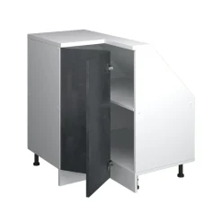 Dachschrägenschrank Eckschrank Rion Schwarz Beton/Weiß 75.6 x 81.6 cm mit 1 Tür Vicco