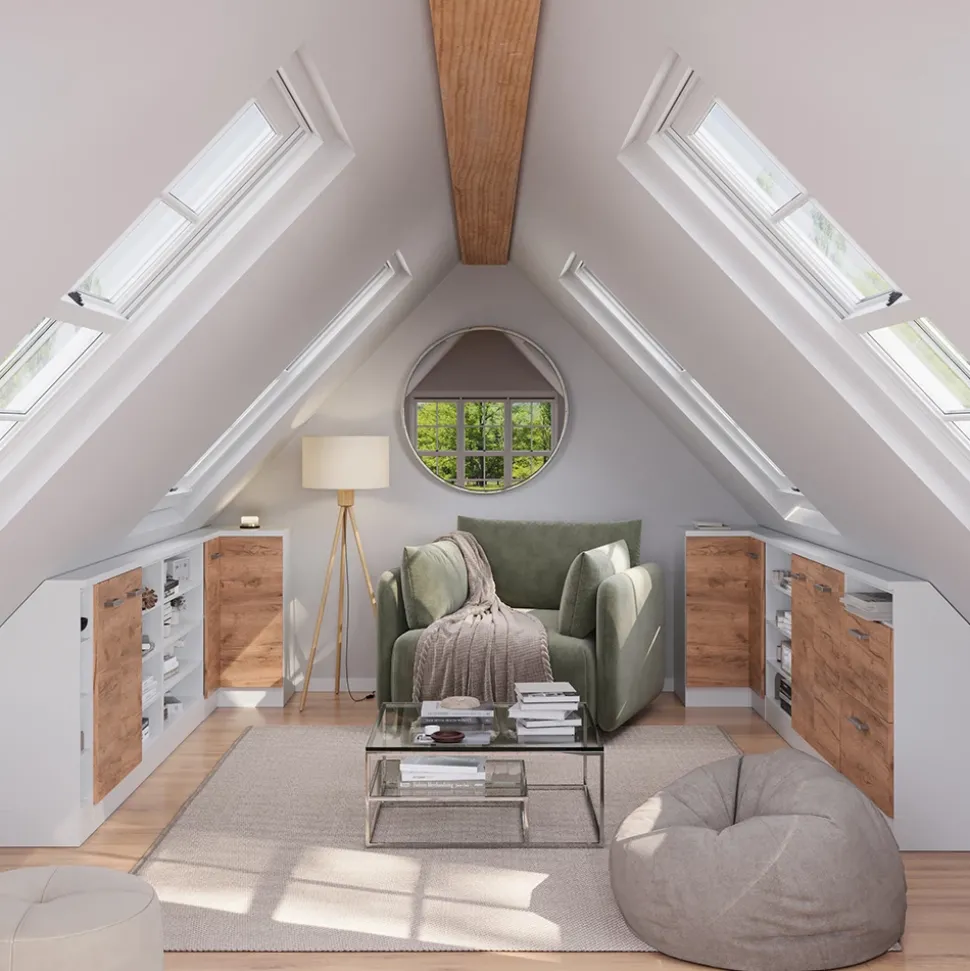 Dachschrägenschrank Eckschrank Rion Goldkraft Eiche/Weiß 75.6 x 81.6 cm mit 1 Tür Vicco