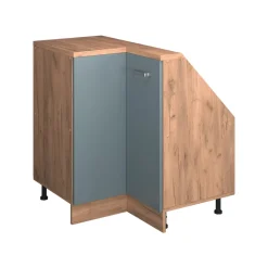 Dachschrägenschrank Eckschrank Rion Blau-Grau/Goldkraft Eiche 75.6 x 81.6 cm mit 1 Tür Vicco