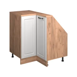 Dachschrägenschrank Eckschrank Rion Weiß Landhaus/Goldkraft Eiche 75.6 x 81.6 cm mit 1 Tür Vicco
