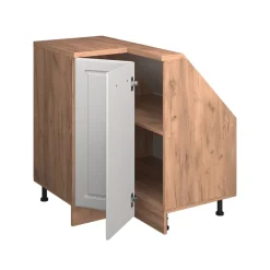 Dachschrägenschrank Eckschrank Rion Weiß Landhaus/Goldkraft Eiche 75.6 x 81.6 cm mit 1 Tür Vicco