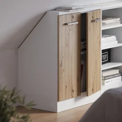 Dachschrägenschrank Rion Artisan Eiche/Weiß mit 2 Türen Vicco