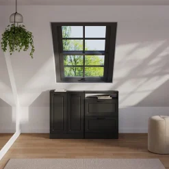 Dachschrägenschrank Rion Anthrazit Landhaus/Anthrazit mit 2 Türen Vicco