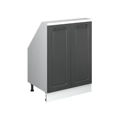 Dachschrägenschrank Rion Anthrazit Landhaus/Weiß mit 2 Türen Vicco