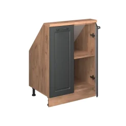 Dachschrägenschrank Rion Anthrazit Landhaus/Goldkraft Eiche mit 2 Türen Vicco