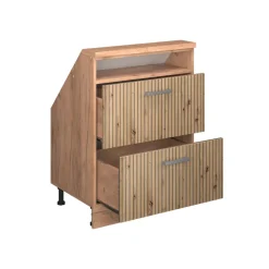 Dachschrägenschrank Rion Artisan-Eiche/Goldkraft Eiche mit 2 Schubladen Vicco