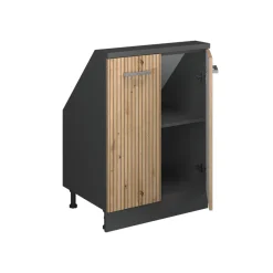 Dachschrägenschrank Rion Artisan Eiche/Anthrazit mit 2 Türen Vicco