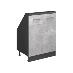 Dachschrägenschrank Rion Beton/Anthrazit mit 2 Türen Vicco