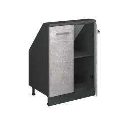 Dachschrägenschrank Rion Beton/Anthrazit mit 2 Türen Vicco