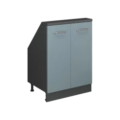 Dachschrägenschrank Rion Blau-Grau/Anthrazit mit 2 Türen Vicco