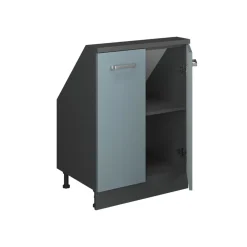 Dachschrägenschrank Rion Blau-Grau/Anthrazit mit 2 Türen Vicco