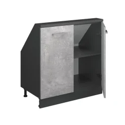 Dachschrägenschrank Rion Beton/Anthrazit mit 2 Türen Vicco