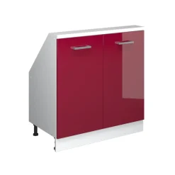 Dachschrägenschrank Rion Bordeaux Hochglanz/Weiß mit 2 Türen Vicco
