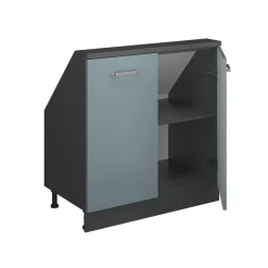 Dachschrägenschrank Rion Blau-Grau/Anthrazit mit 2 Türen Vicco