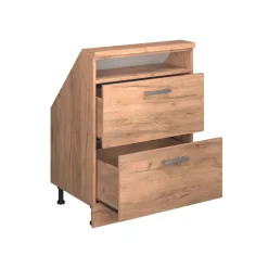 Dachschrägenschrank Rion Goldkraft Eiche mit 2 Schubladen Vicco