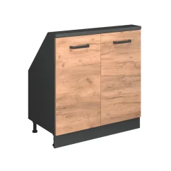 Dachschrägenschrank Rion Goldkraft Eiche/Anthrazit mit 2 Türen Vicco