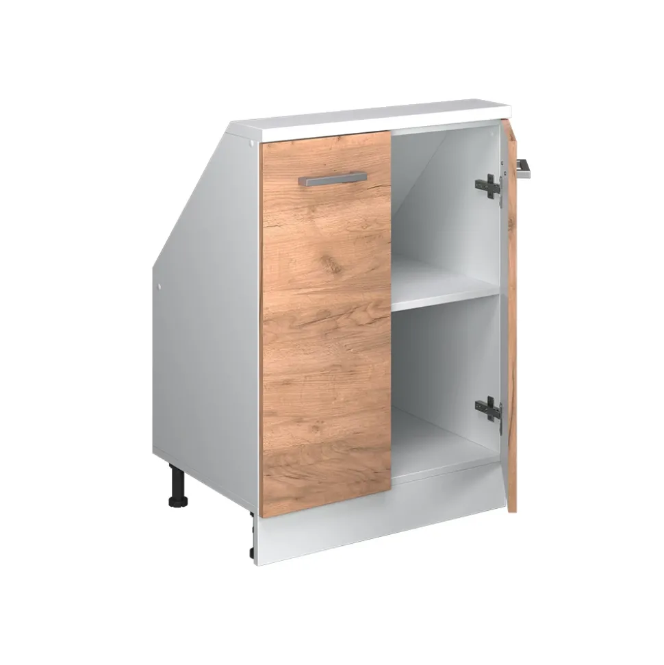 Dachschrägenschrank Rion Goldkraft Eiche/Weiß mit 2 Türen Vicco