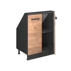 Dachschrägenschrank Rion Goldkraft Eiche/Anthrazit mit 2 Türen Vicco