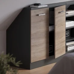 Dachschrägenschrank Rion Sonoma/Anthrazit mit 2 Türen Vicco