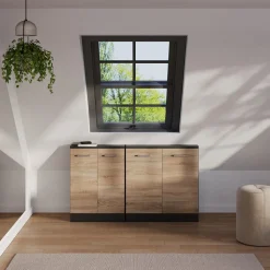 Dachschrägenschrank Rion Sonoma/Anthrazit mit 2 Türen Vicco