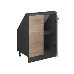 Dachschrägenschrank Rion Sonoma/Anthrazit mit 2 Türen Vicco