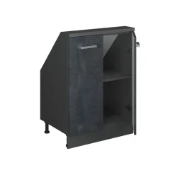 Dachschrägenschrank Rion Schwarz Beton/Anthrazit mit 2 Türen Vicco