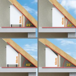 Dachschrägenschrank Rion Schwarz Beton/Weiß mit 2 Türen Vicco