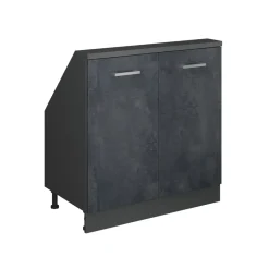 Dachschrägenschrank Rion Schwarz Beton/Anthrazit mit 2 Türen Vicco