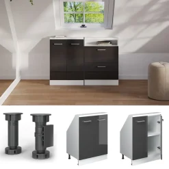 Dachschrägenschrank Rion Sonoma/Goldkraft Eiche mit 2 Türen Vicco