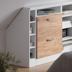 Dachschrägenschrank Rion Weiß 15 x 81.6 cm mit 4 Fächern Vicco