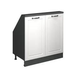 Dachschrägenschrank Rion Weiß Landhaus/Anthrazit mit 2 Türen Vicco