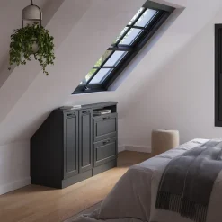 Dachschrägenschrank-Set Rion Anthrazit Landhaus/Anthrazit 120 x 81.6 cm 2er Set Vicco