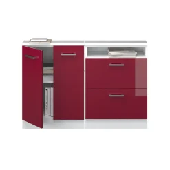 Dachschrägenschrank-Set Rion Bordeaux Hochglanz/Weiß 2er Set Vicco