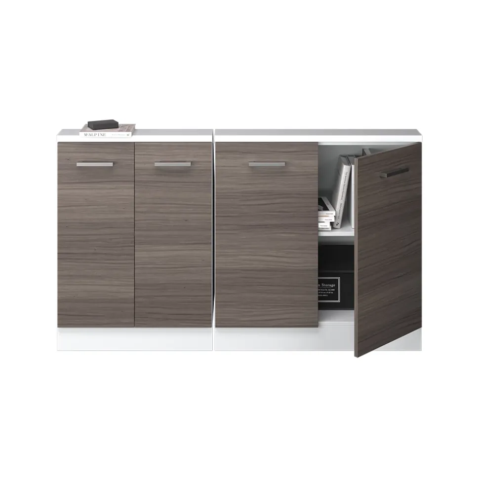 Dachschrägenschrank-Set Rion Edelgrau/Weiß 2er Set Vicco