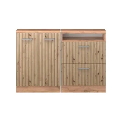 Dachschrägenschrank-Set Rion Artisan-Eiche/Goldkraft Eiche 2er Set Vicco