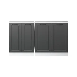 Dachschrägenschrank-Set Rion Anthrazit Landhaus/Weiß 2er Set Vicco