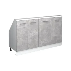 Dachschrägenschrank-Set Rion Beton/Weiß 2er Set Vicco