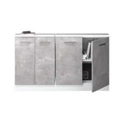 Dachschrägenschrank-Set Rion Beton/Weiß 2er Set Vicco