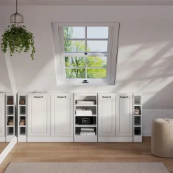 Dachschrägenschrank-Set Rion Weiß Landhaus/Weiß 5er Set Vicco