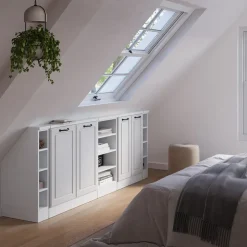 Dachschrägenschrank-Set Rion Weiß Landhaus/Weiß 5er Set Vicco