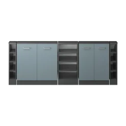 Dachschrägenschrank-Set Rion Blau-Grau/Anthrazit 5er Set Vicco