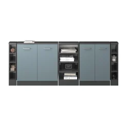 Dachschrägenschrank-Set Rion Blau-Grau/Anthrazit 5er Set Vicco