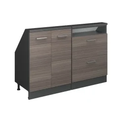 Dachschrägenschrank-Set Rion Edelgrau/Anthrazit 2er Set Vicco