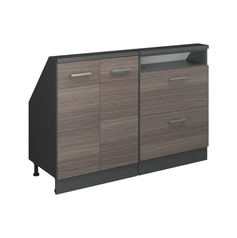 Dachschrägenschrank-Set Rion Edelgrau/Anthrazit 2er Set Vicco