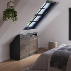 Dachschrägenschrank-Set Rion Edelgrau/Anthrazit 2er Set Vicco