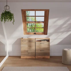 Dachschrägenschrank-Set Rion Sonoma/Goldkraft Eiche 2er Set Vicco