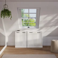 Dachschrägenschrank-Set Rion Weiß Landhaus/Weiß 2er Set Vicco